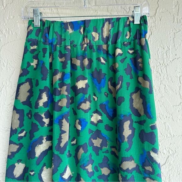 VANESSA VIRGINIA Skirt Women XS Silk Maxi Animal Print Pull On Leopard Cheetah - Picture 3 of 12